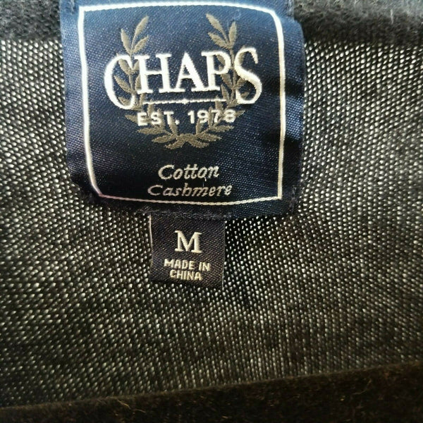 Chaps Black Cashmere V-Neck Long Sleeve Sweater Size Medium