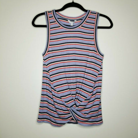 NWT Lucky Brand Multicolored Stripe Sleeveless Twist on Front Size Medium