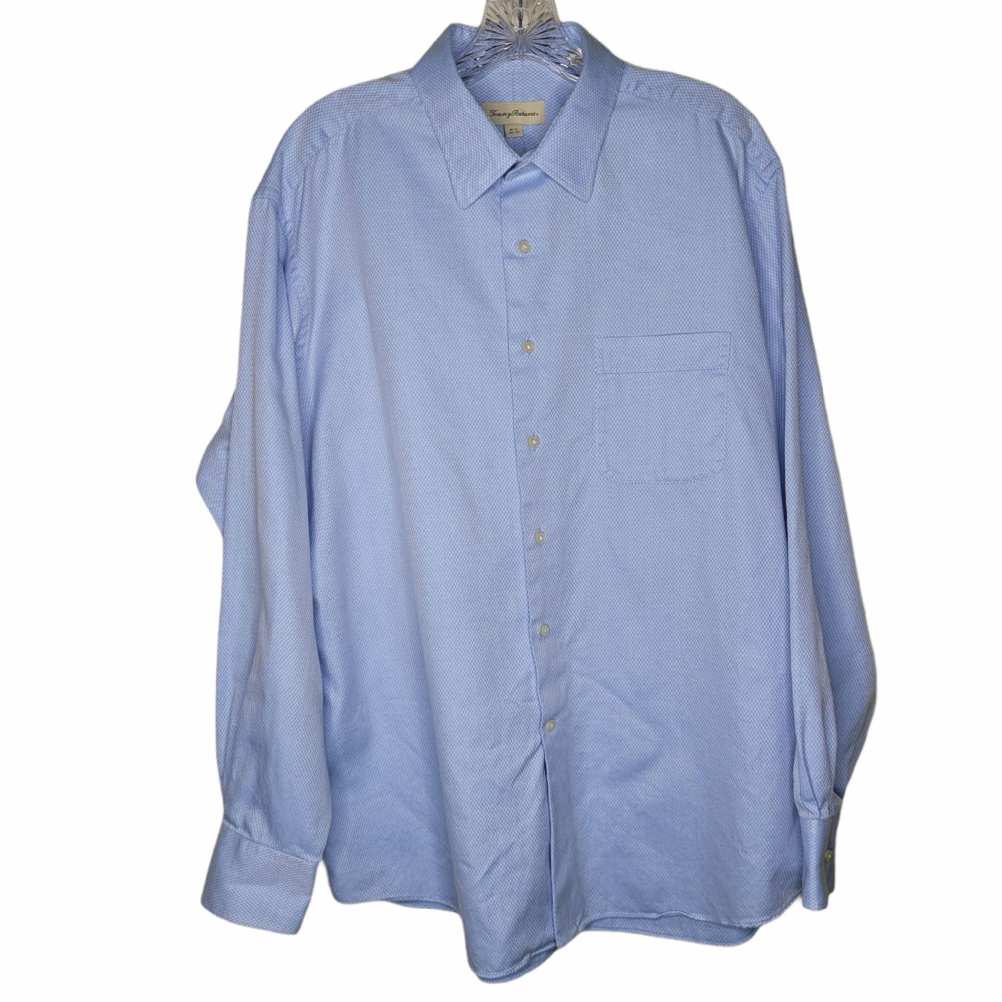 Tommy Bahama Men's Blue Diamond Long Sleeve Button Up Size 16 1/2 (34-35)