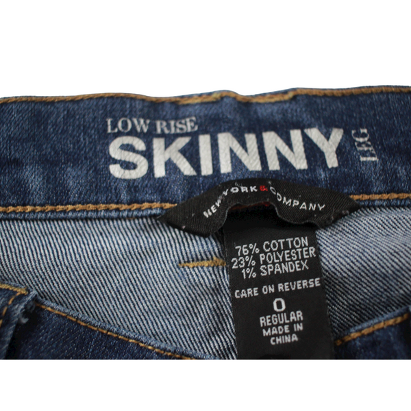 New York and Company Low Rise Skinny Leg 5 Pocket Jeans Size 0/25