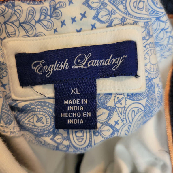 English Laundry Men's White Short Sleeve Button Up Size XL