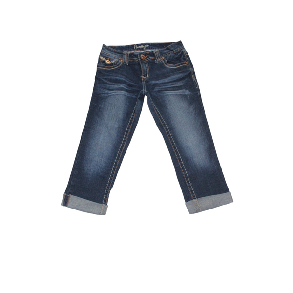 Amethyst Junior's Capri Blue Jeans 5 Pockets Size 7