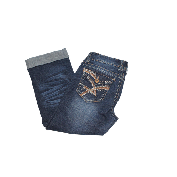 Amethyst Junior's Capri Blue Jeans 5 Pockets Size 7
