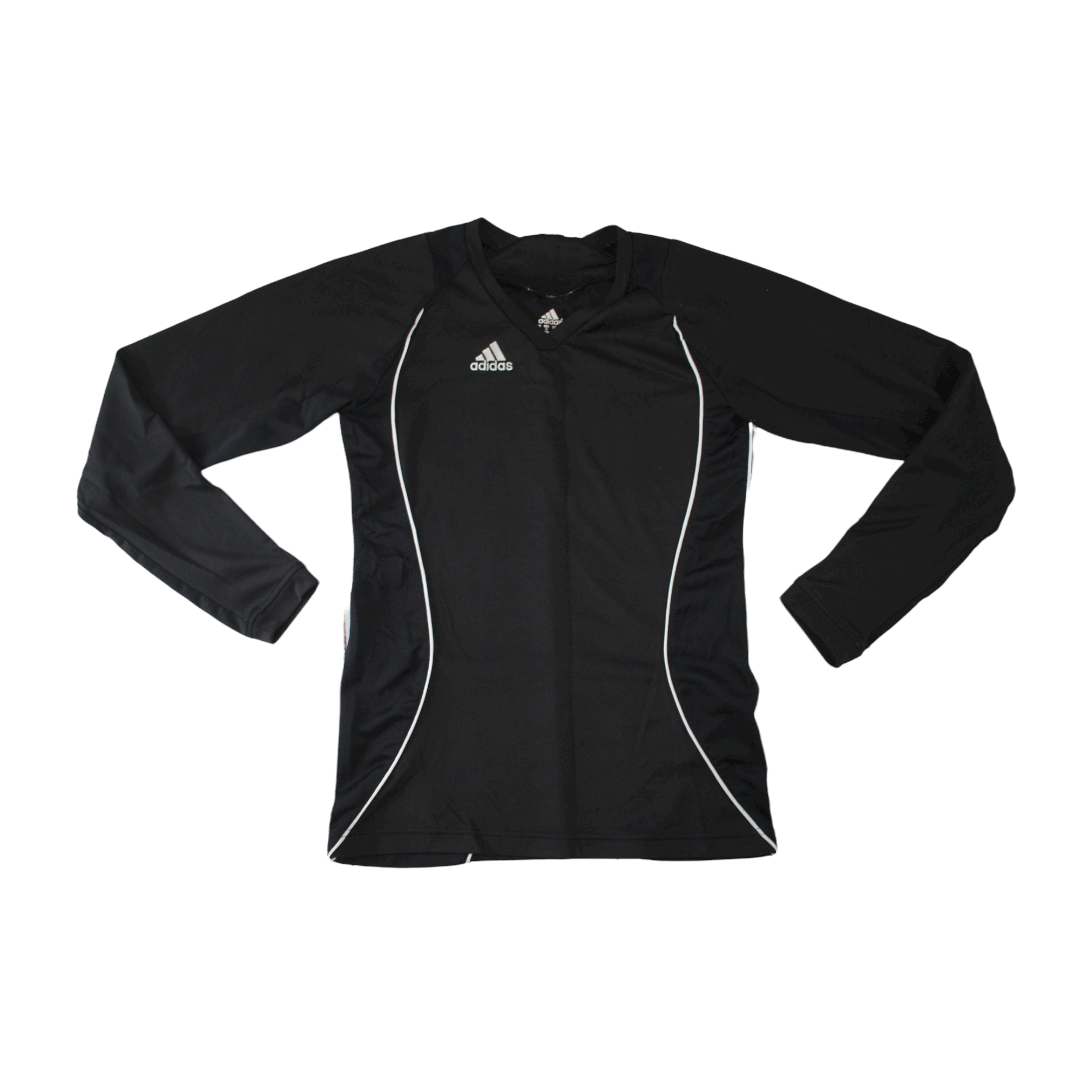 Adidas Team Performance Clima Cool Black White Lines Long Sleeve Size Youth XS