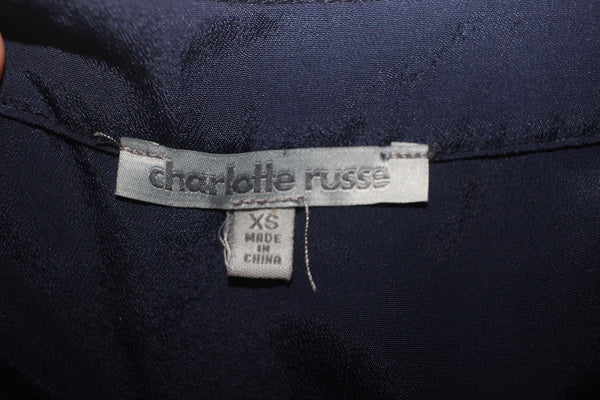 Charlotte Russe Women's Navy Blue Blouson Short Sleeve Size XS