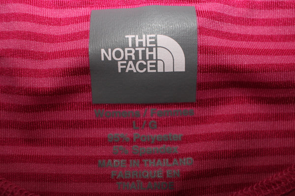 The North Face Women's Pink Stripe Vapor Wick Short Sleeve Size Large
