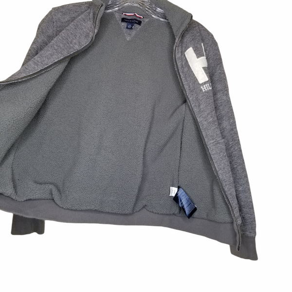 Tommy Hilfiger Boy's Gray Fleece Zip Up Jacket Pockets Size Med (8-10)