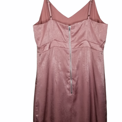 J.O.A. Dusty Pink Adjustable Spaghetti Straps Zip Back Split Back Size Small