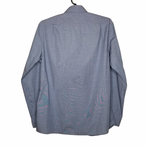 Tommy Hilfiger Men's Blue Diamond Button Down Dress Shirt Size 16 1/2 (34-35)