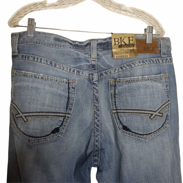 BKE Buckle Tyler Men's Denim Relaxed Fit Mid-Rise Bootleg Jeans Size 34 X 32