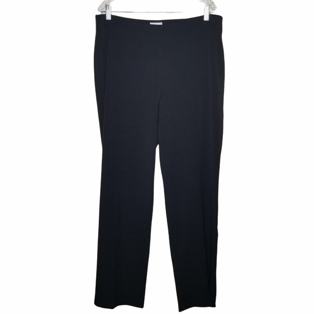 Calvin Klein Women's Black Dress Pants Silver Zipper Straight Leg Size 2  EUC | eBay