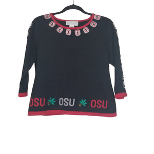 Bellpointe Black OSU Ohio State University Buckeyes 3/4 Sleeve Sweater Size Med