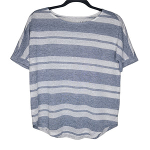 LOFT Blue White Stripes Short Sleeve Top Size Small Petite