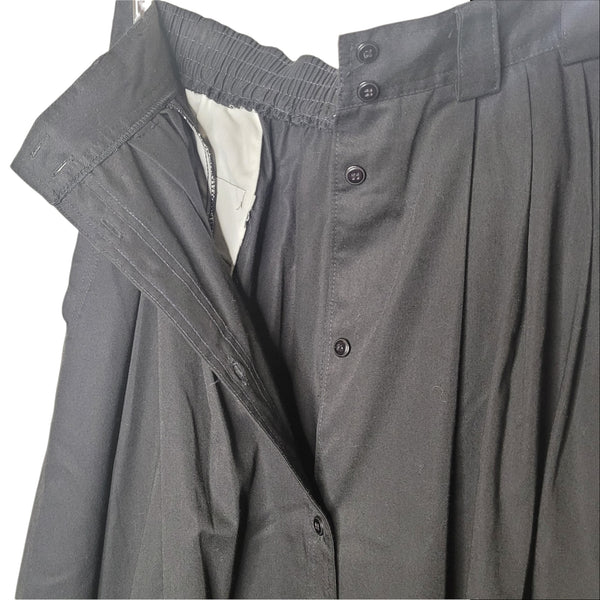 Westbound Vintage Black Maxi Skirt Button Down Belt Loops Pockets Size 16