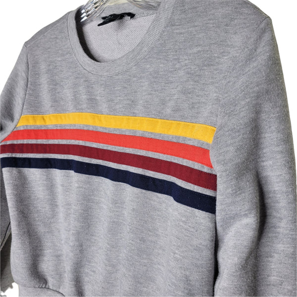 Forever 21 Gray Colored Stripes Long Sleeve Sweatshirt Size Small