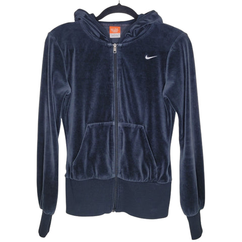 Nike The Athletic Dept Black Velour Hooded Jacket Size Medium