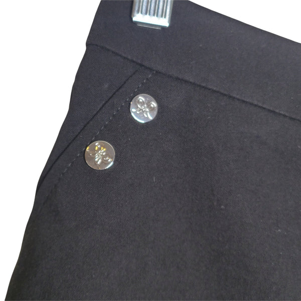 Rafaella Comfort NWT Black Skort Faux Pockets Rivets Slit Thighs Size Small