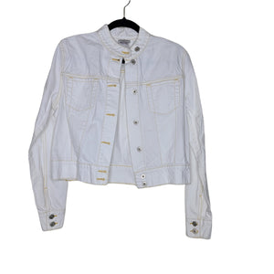 Guess White Jean Jacket Button Up Breast Pockets