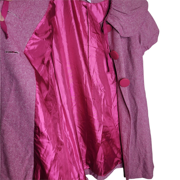 Kensie Girl NWT Pink Shimmering Short Sleeve Coat Peter Pan Collar Pockets Small