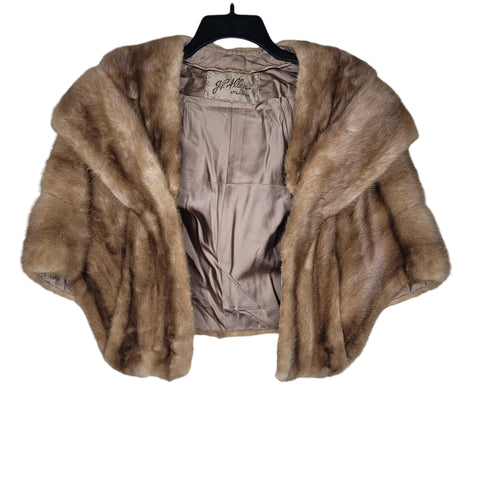 J.P. Allen Atlanta Vintage Fur Stole Pockets Collar