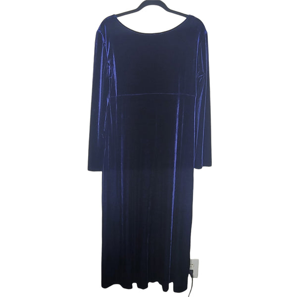 St. Remy Vintage Purple Velvet Long Sleeve Dress Size X-Large