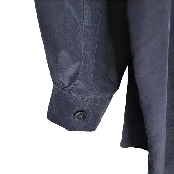 Kikit Maurice Sasson Women's Black Silk Long Sleeve Button Up Collared Blouse Size Large