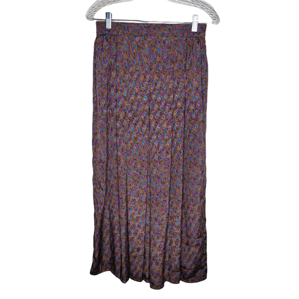 Doncaster Vintage 2 Piece Multicolored Long Sleeve Blouse Skirt Set Pockets 12