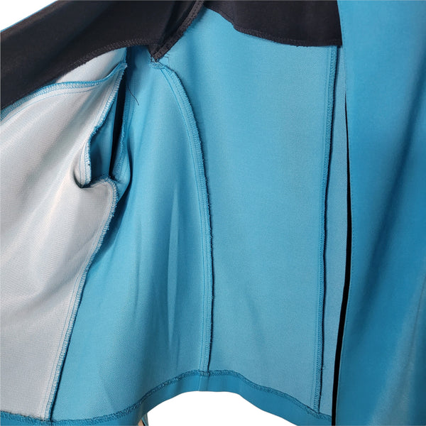 Positive Attitude Baby Blue Black Trim Open Blazer Shoulder Pads Size 22
