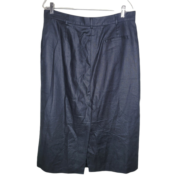 Talbots Black Midi Skirt Pleated Belt Loops Pockets Size 18