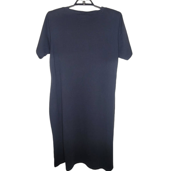 Silhouettes Black Short Sleeve Square Neck Shoulder Pads Dress Size 1X