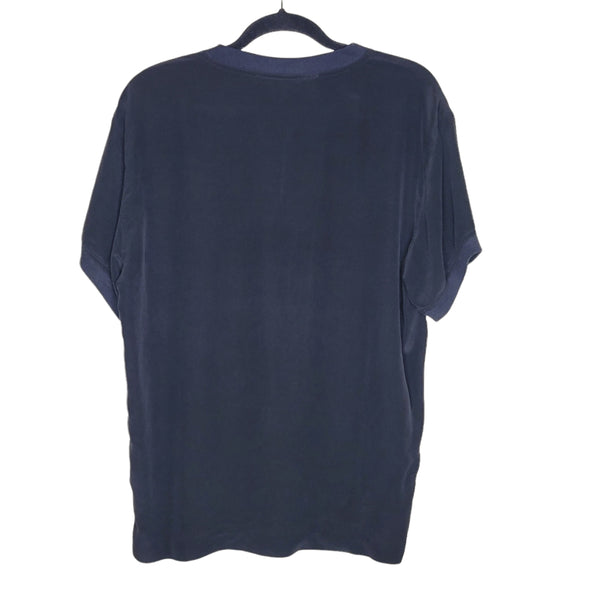 Ann Tijan for Kenar Vintage Women's Black Short Sleeve Silk T-Shirt Size Large