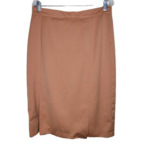 Louis Feraud Vintage Wool Cashmere Peach Knee Length Pencil Skirt Size 14