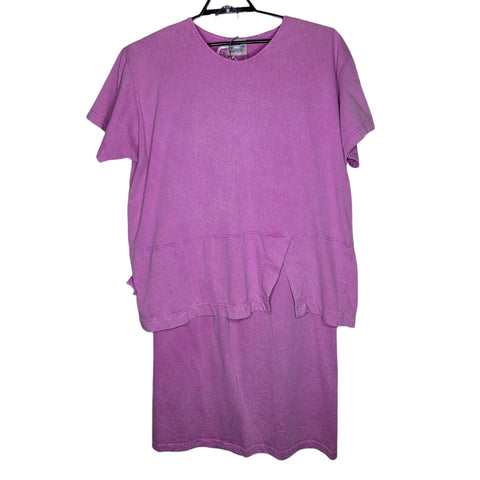 Liz & Jane Clothing Vintage 2 Piece Pink Short Sleeve Blouse Skirt Size 1X
