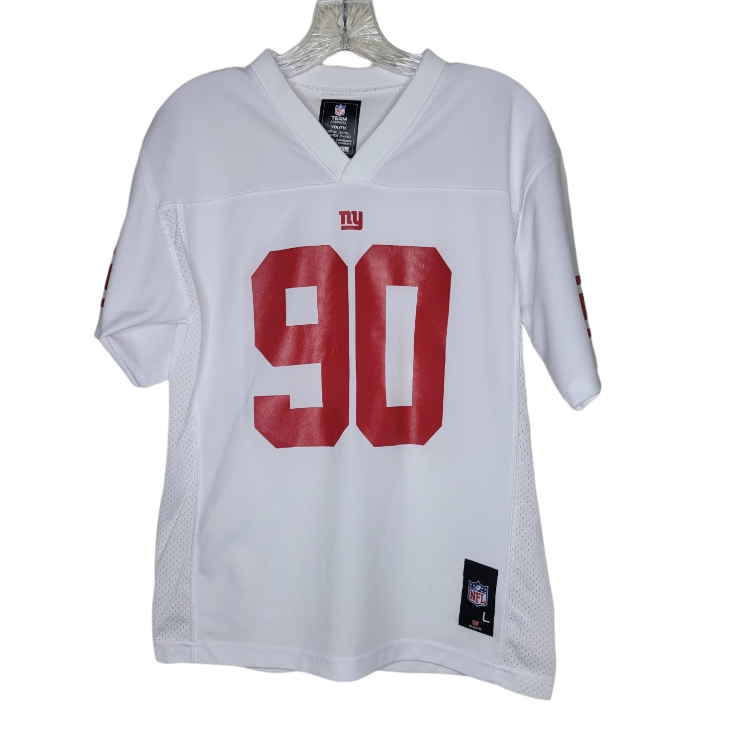 NFL Team Apparel Youth White Jersey NY Giants Pierre-Paul 90 Youth Large 14/16
