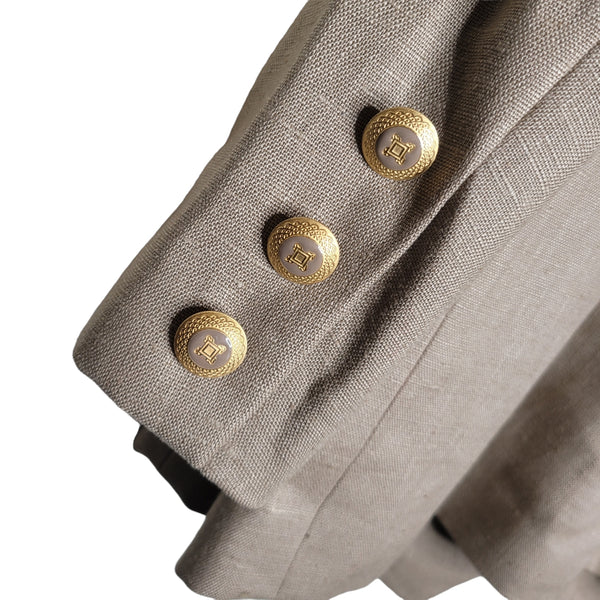 William Pearson New with Tags Vintage 2 Piece Taupe Linen Suit Blazer Skirt 14
