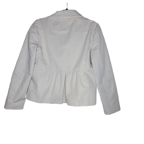 J. Crew Khaki Tan Peter Pan Collar Button Up Pleated Blazer Jacket Pockets