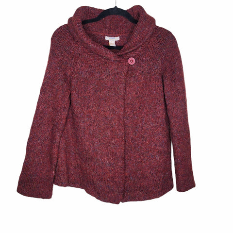 Ponsesa Women's Burgundy Knitted Cardigan Long Sleeve Size XL