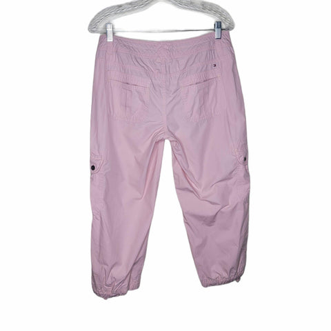 Tommy Hilfiger Pink Cargo Capri Pants with Ankle Ties Size 6