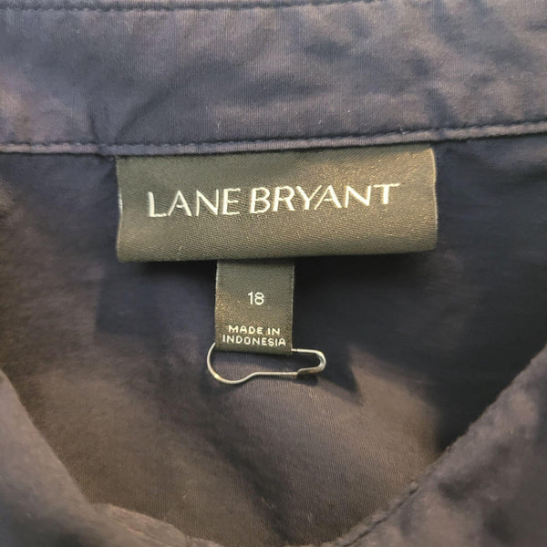 Lane Bryant Purple Collar Button Up Long Sleeve Dress Shirt Size 18