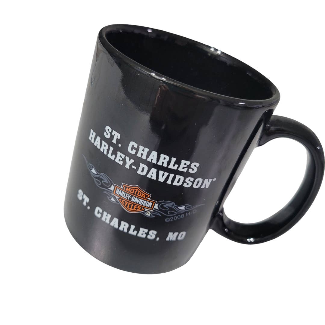 St. Charles Harley-Davidson 2008 St. Charles MO Black Coffee Mug Cup