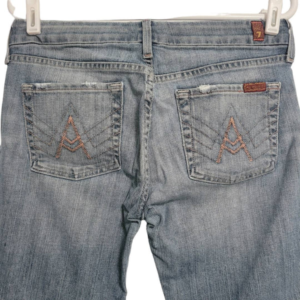 7 For All of Mankind Faded Jeans 5 Pockets Crop "A" Pocket Style