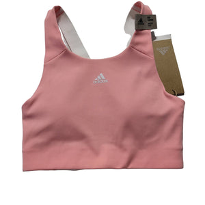 NWT Adidas Glory Pink White High Support Ult Alpha Racerback Sports Bra Size 2XS
