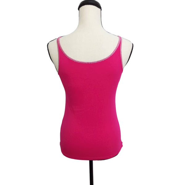 New York & Co. NWT Pink Silver Glitter Trim Tank Top Size Small