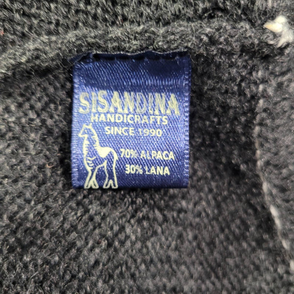 SISANDINA Handicrafts Alpaca Blend Black Gray White Llama Hoodie