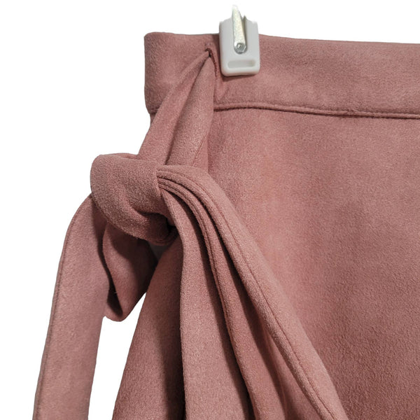 Lulus Dusty Rose Suede Wrap Skirt Size Size Small