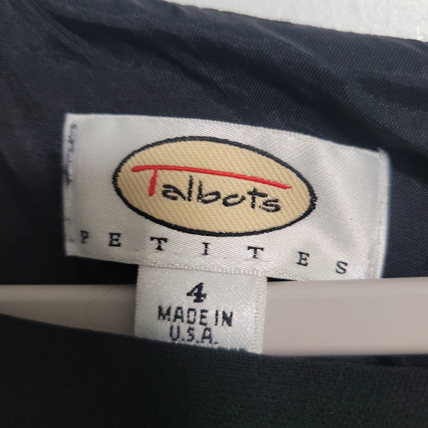 Talbots Petites Black Sleeveless Knee Length Zip Up Back Dress Size 4