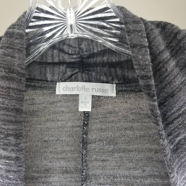 Charlotte Russe Charcoal Gray Open Cardigan 3/4 Sleeve Size Small
