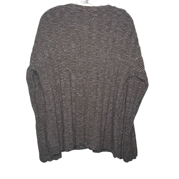 Vintage Mogul Men's Tan Knit V-Neck Long Sleeve Sweater Size XL