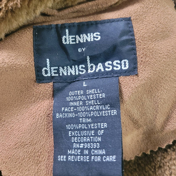 Dennis by Dennis Basso Brown Button Up Coat Size Large