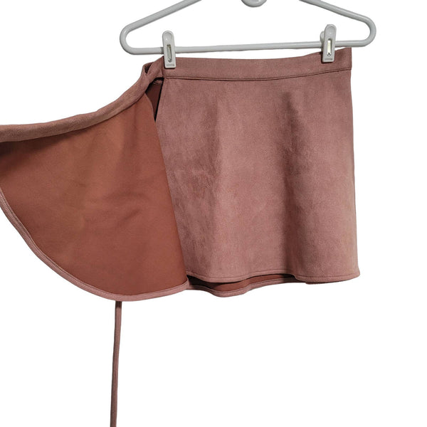 Lulus Dusty Rose Suede Wrap Skirt Size Size Small